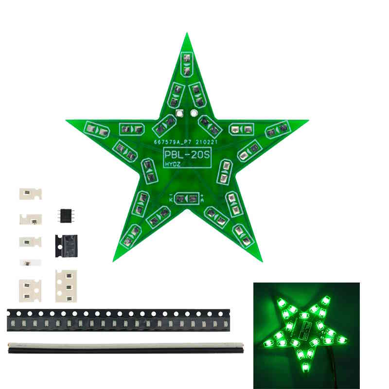 Bausatz Blinkender LED Stern (grün)