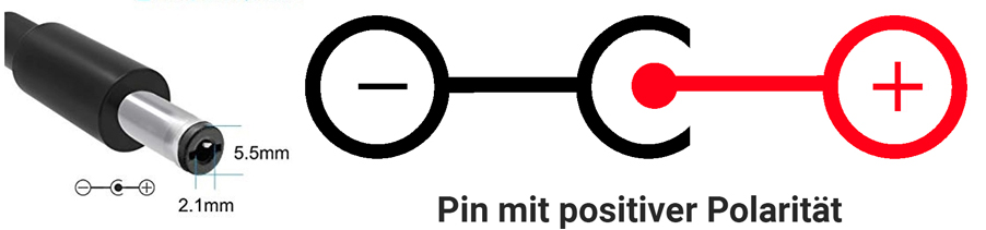 80 cm USB Stromkabel auf DC Hohlstecker 5.5 x 2.1 mm