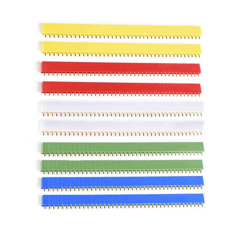 10x 40 Pin 2.54 mm Buchsenleiste einreihig bunt