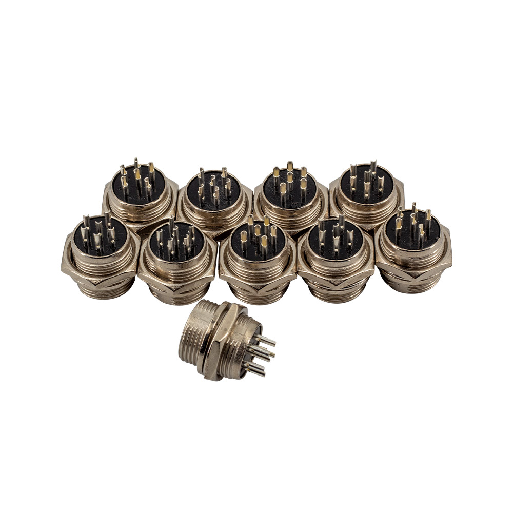 10x GX16 6 Pin Stecker + Buchse