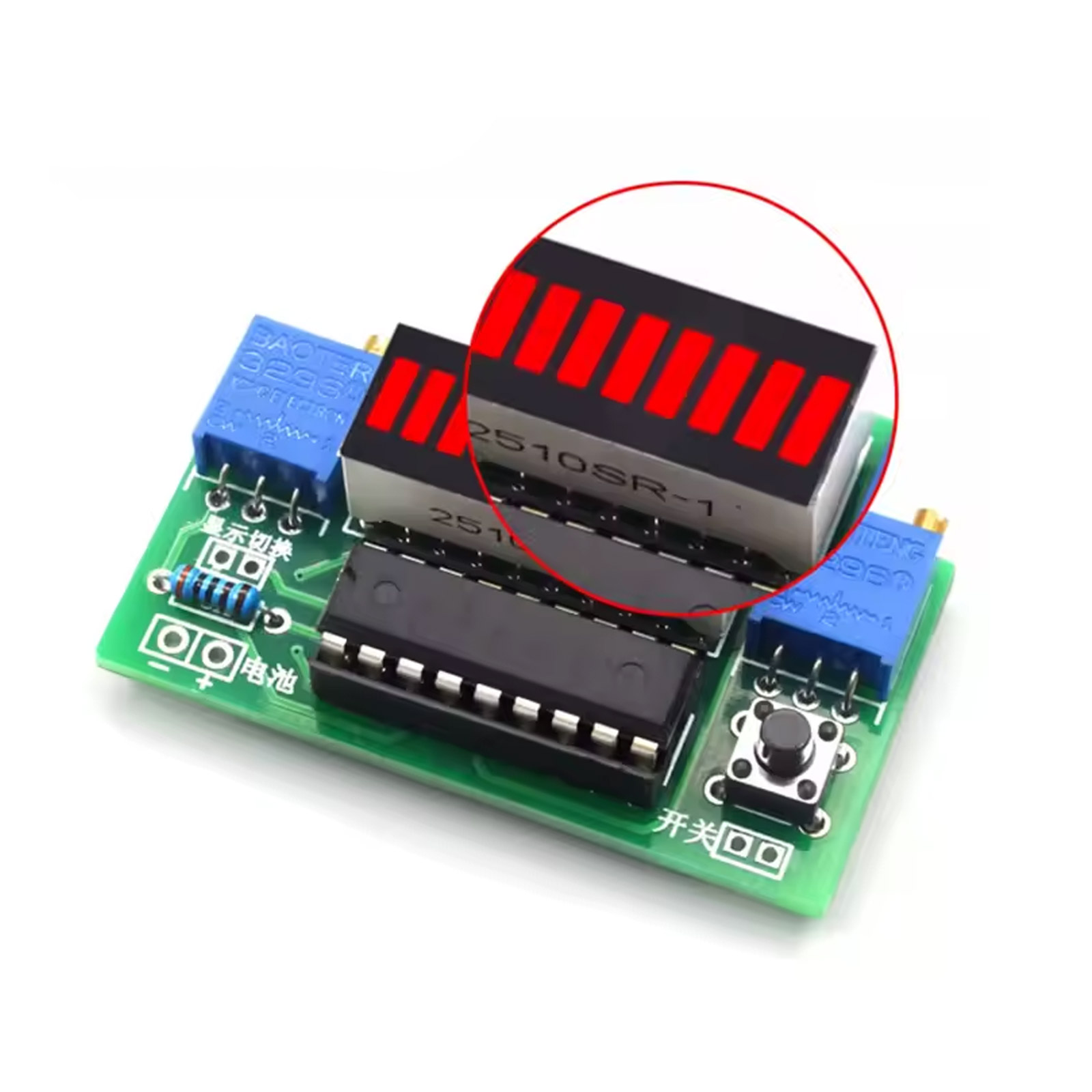 Lötbausatz LM3914 LED Batterieanzeige  – 10-Segment DIY Spannungsmessung 3,7–12 V