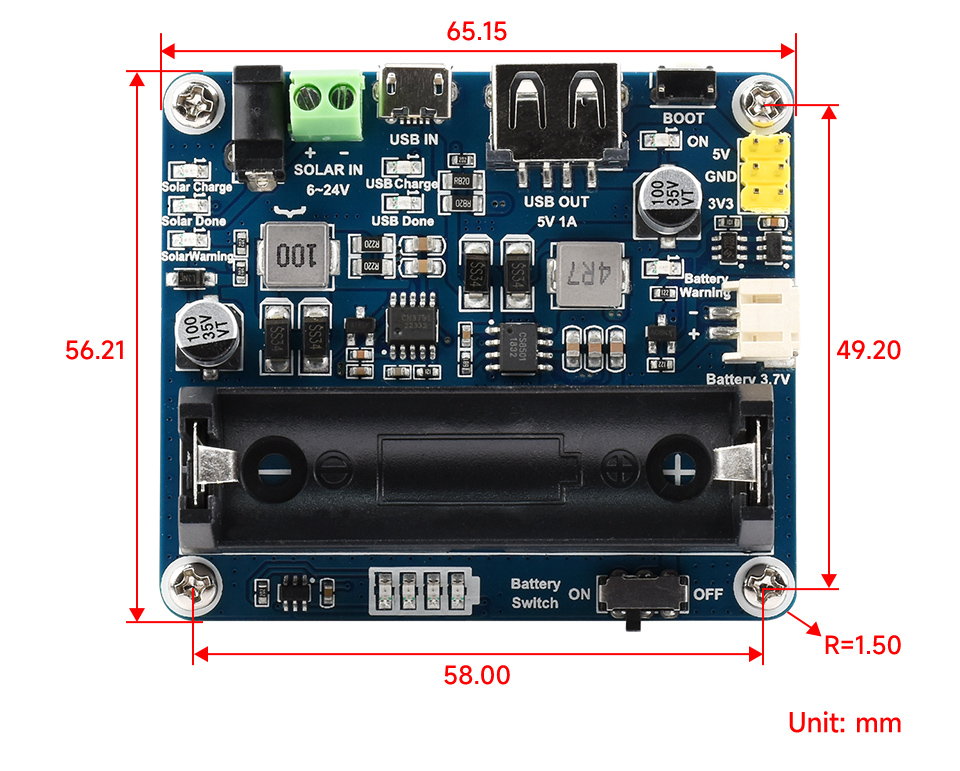 Waveshare Solar Power Manager Modul für 6V-24V Solar Panel