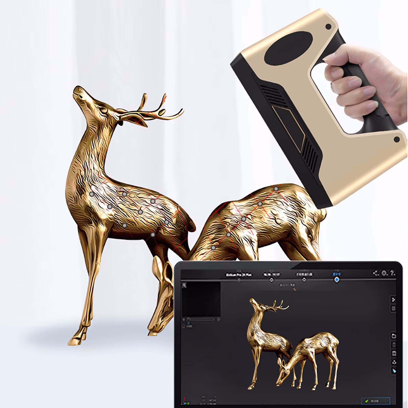 3D Scanner Positionierungssticker 3x6 mm – Markerpunkte Set (5 Bögen)
