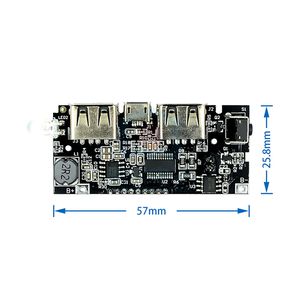 Dual USB 5V 1A/2.1A Powerbank Ladegerät Modul – 18650 Akku Lademodul