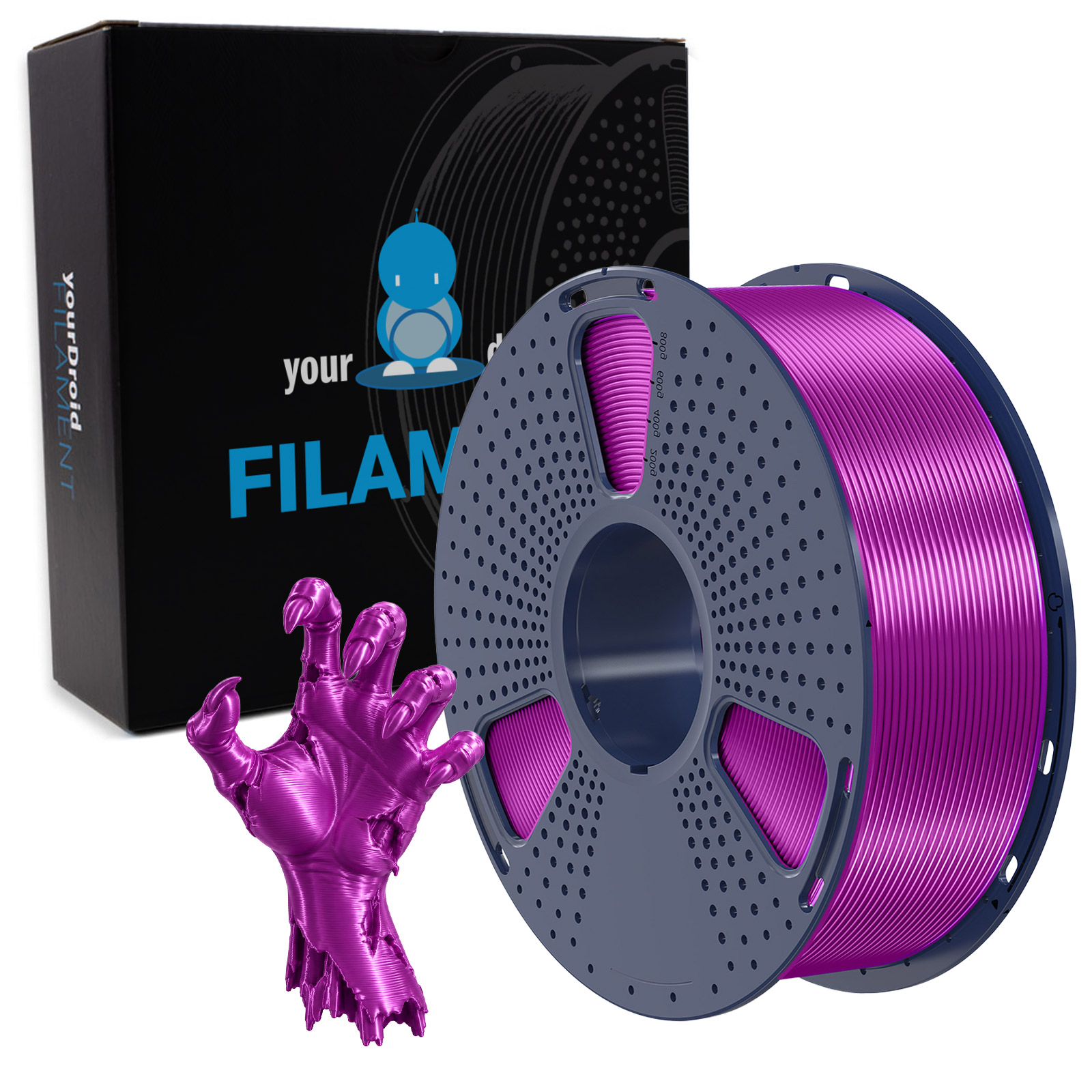 yourDroid BioSilk PLA PLUS Filament Lila 1.75mm 1kg
