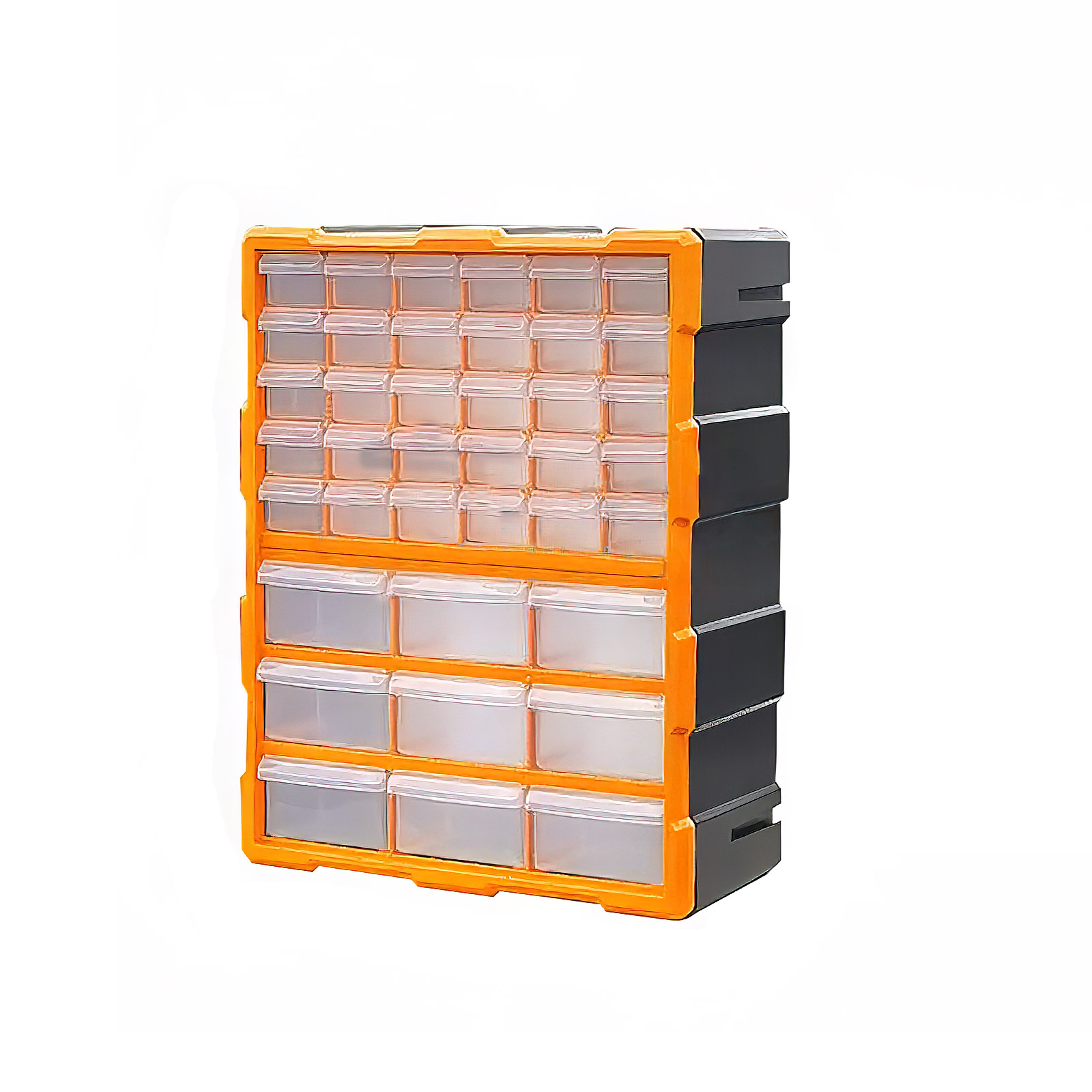 Kleinteilemagazin Sortimentskasten erweiterbar 39 Fächer (Orange)