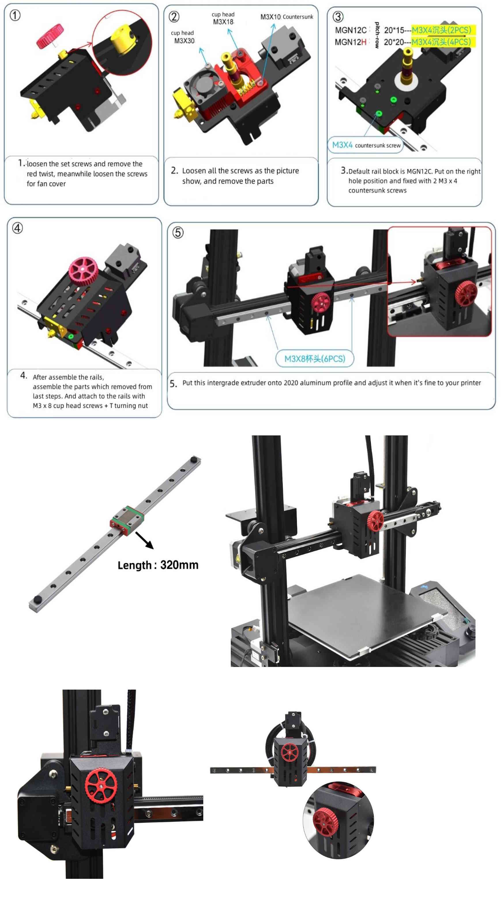 Direkt Extruder Upgrade Kit für Ender-3 24V
