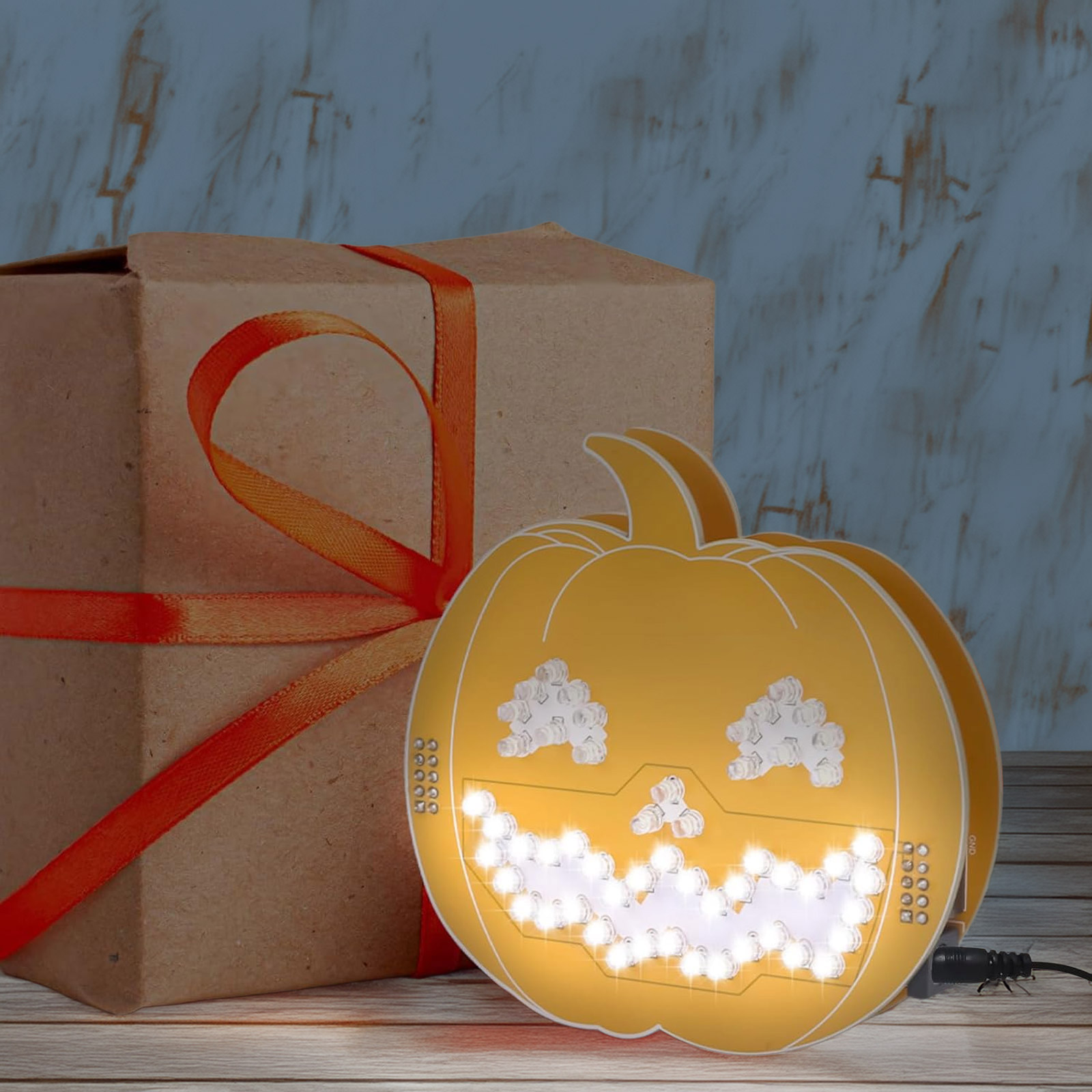 Bausatz: Halloween LED Kürbis Übungsplatine – Lötbausatz für Anfänger