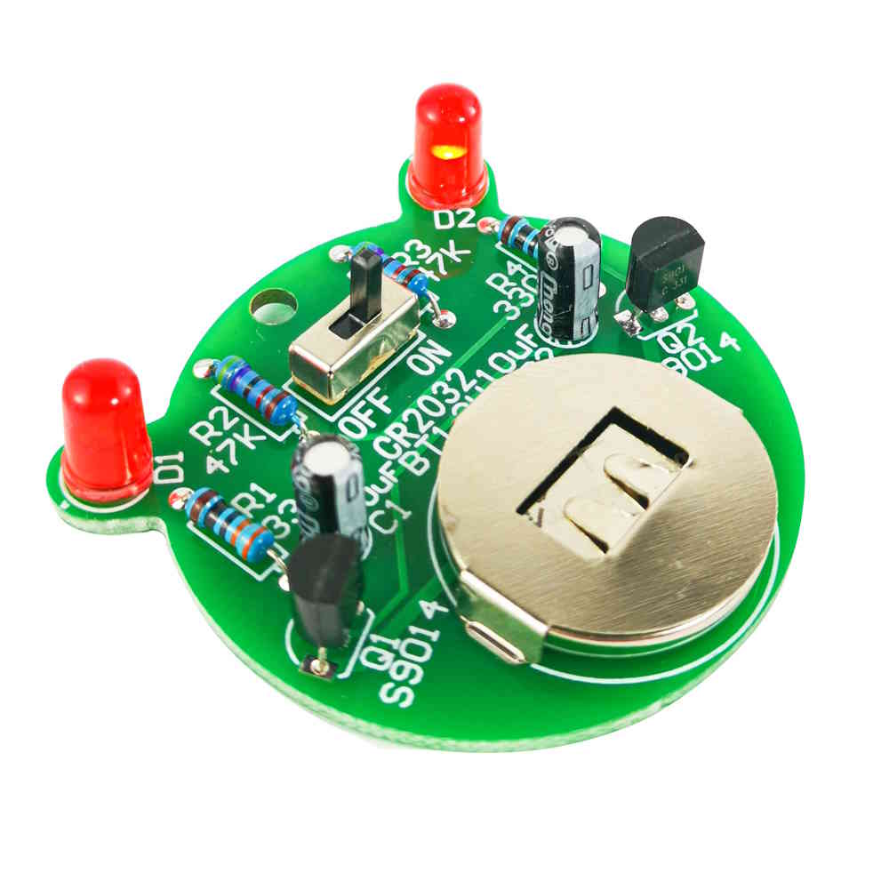 Bausatz LED-Blinklampe Transistorschaltung 3V Übungsplatine