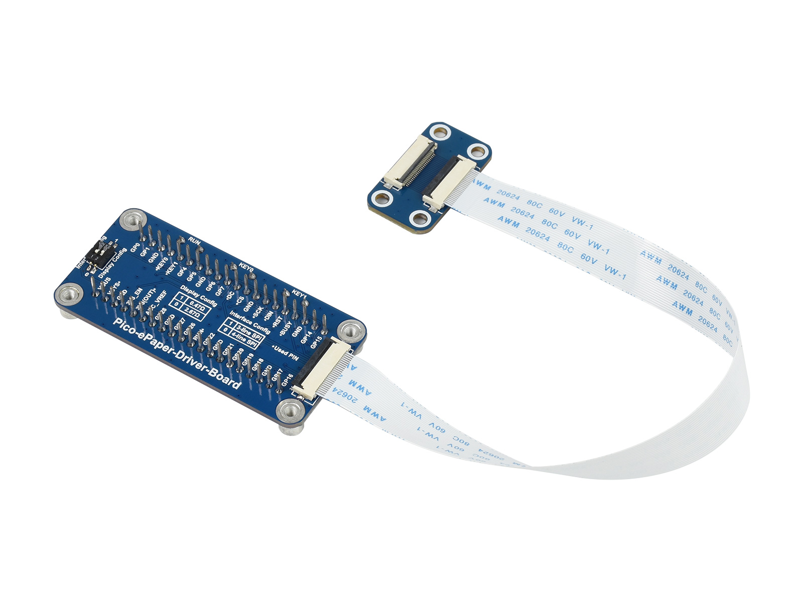 Waveshare 2.9" Flexibles E-Paper Display Modul für Raspberry Pi Pico