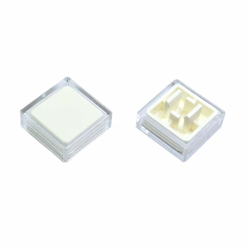 10x A14 Keycaps weiß + transparente Abdeckkappen für 12×12×7,3 mm Taster
