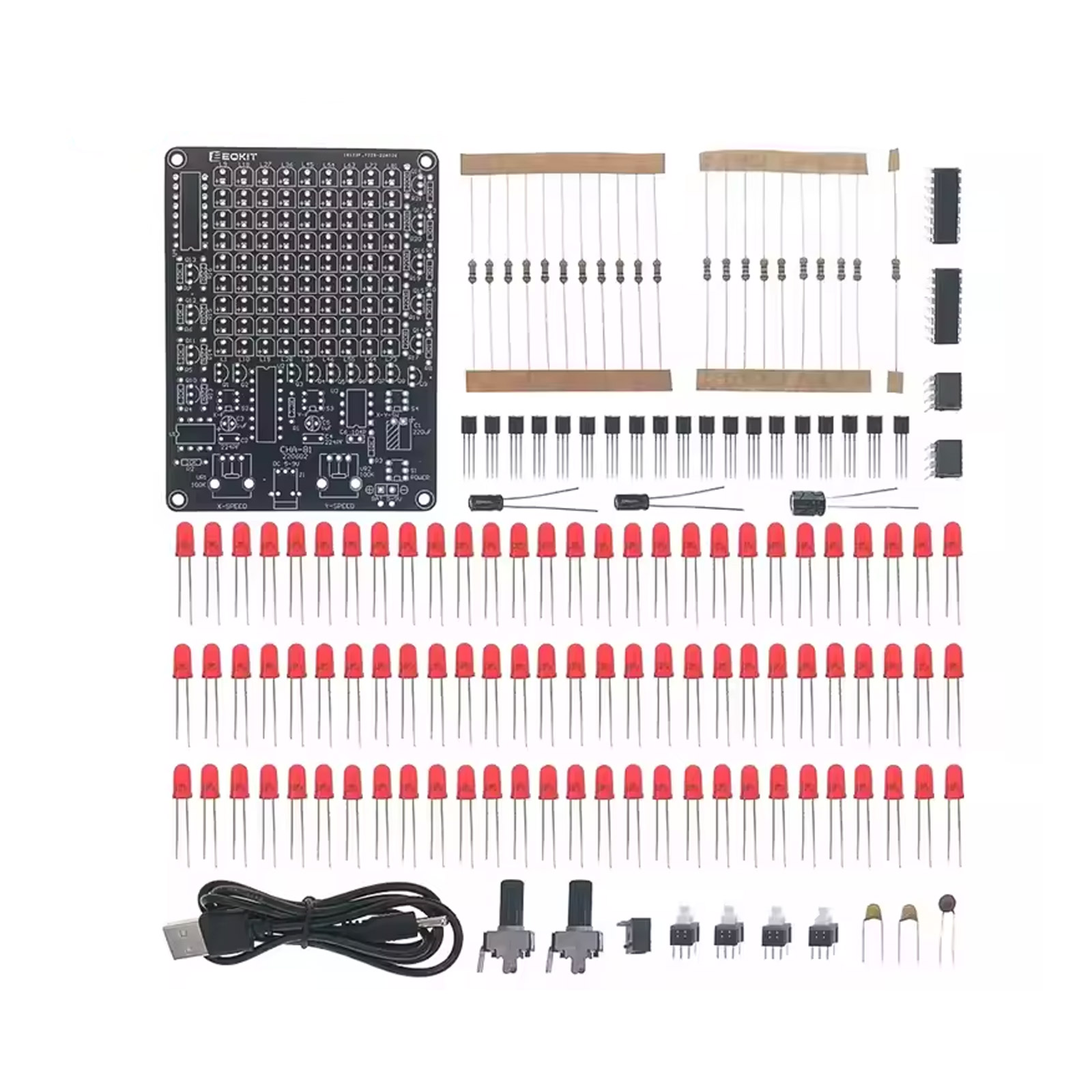 Bausatz: LED Spiel – DIY Lötkit mit 81 roten LEDs & Lauflichteffekt