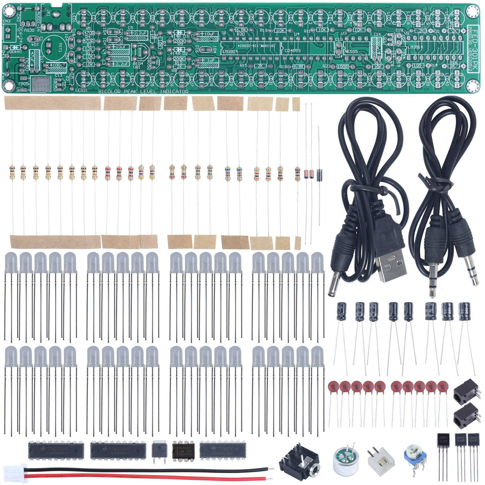 LED Musik-Spektrum Anzeige Bausatz mit LM3914 – DIY Audio Level Meter Kit zum Löten