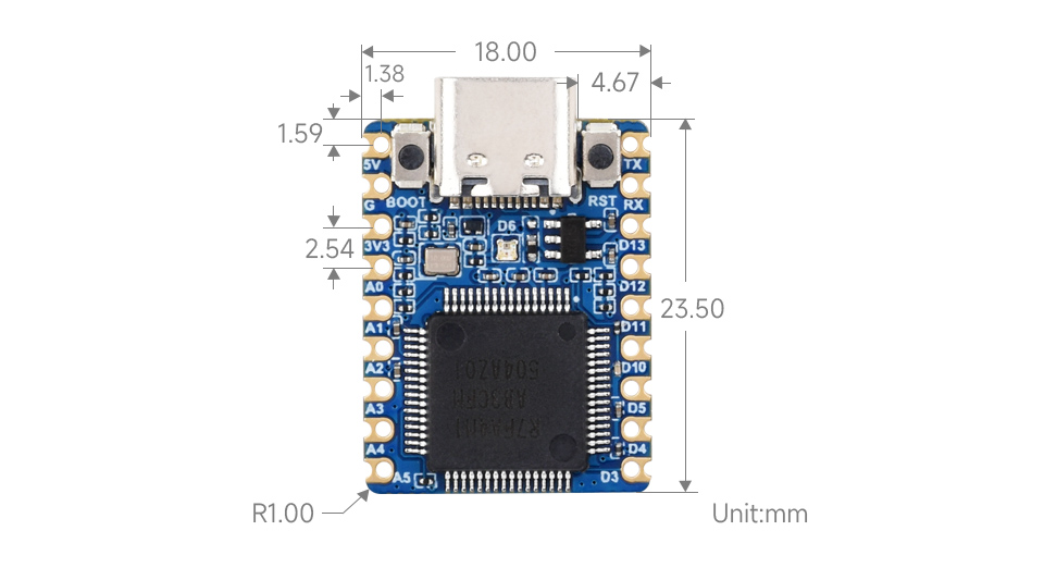 Waveshare RA4M1-Zero Mini Development Board