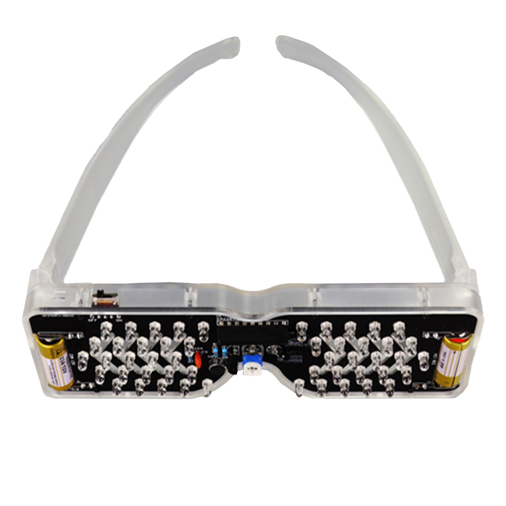 Bausatz: Blinkende DIY LED Brille (grün)