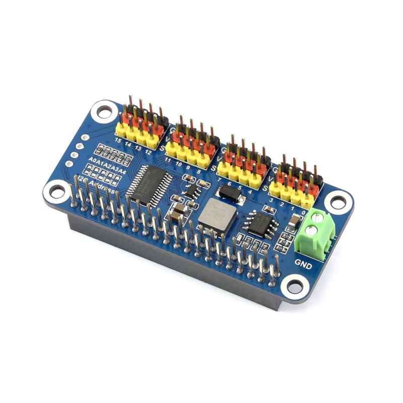 Servo Driver Hat für Raspberry Pi 16 Kanäle 12-bit, I2C