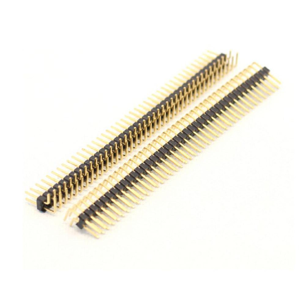 10x 40 Pin 2,54mm Stiftleiste zweireihig gewinkelt