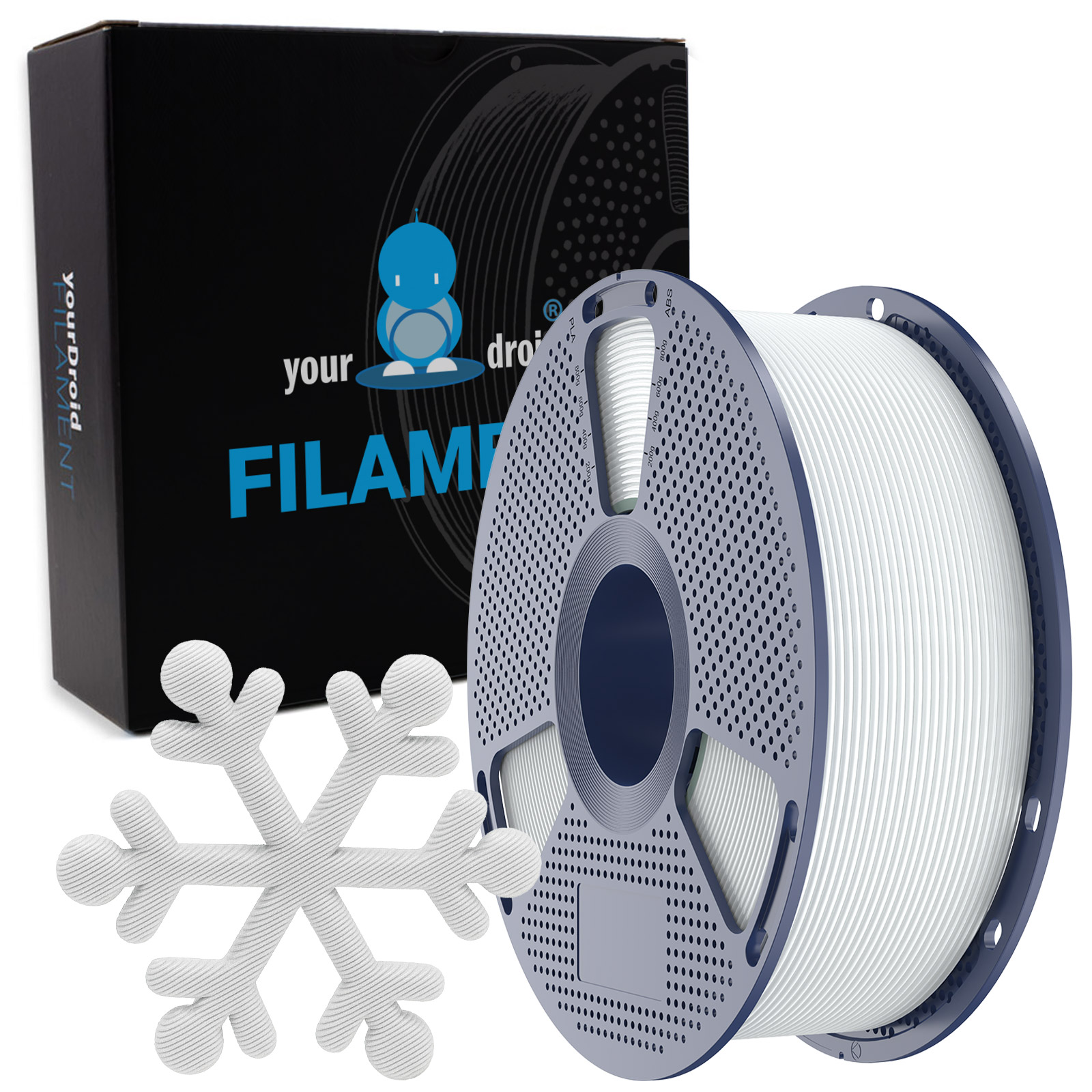 yourDroid PLA Filament Kaltweiss 1.75mm 1kg