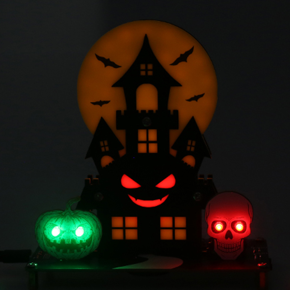 Bausatz: Halloween Spukschloss mit 3 Lichtmodi & Gruselsounds