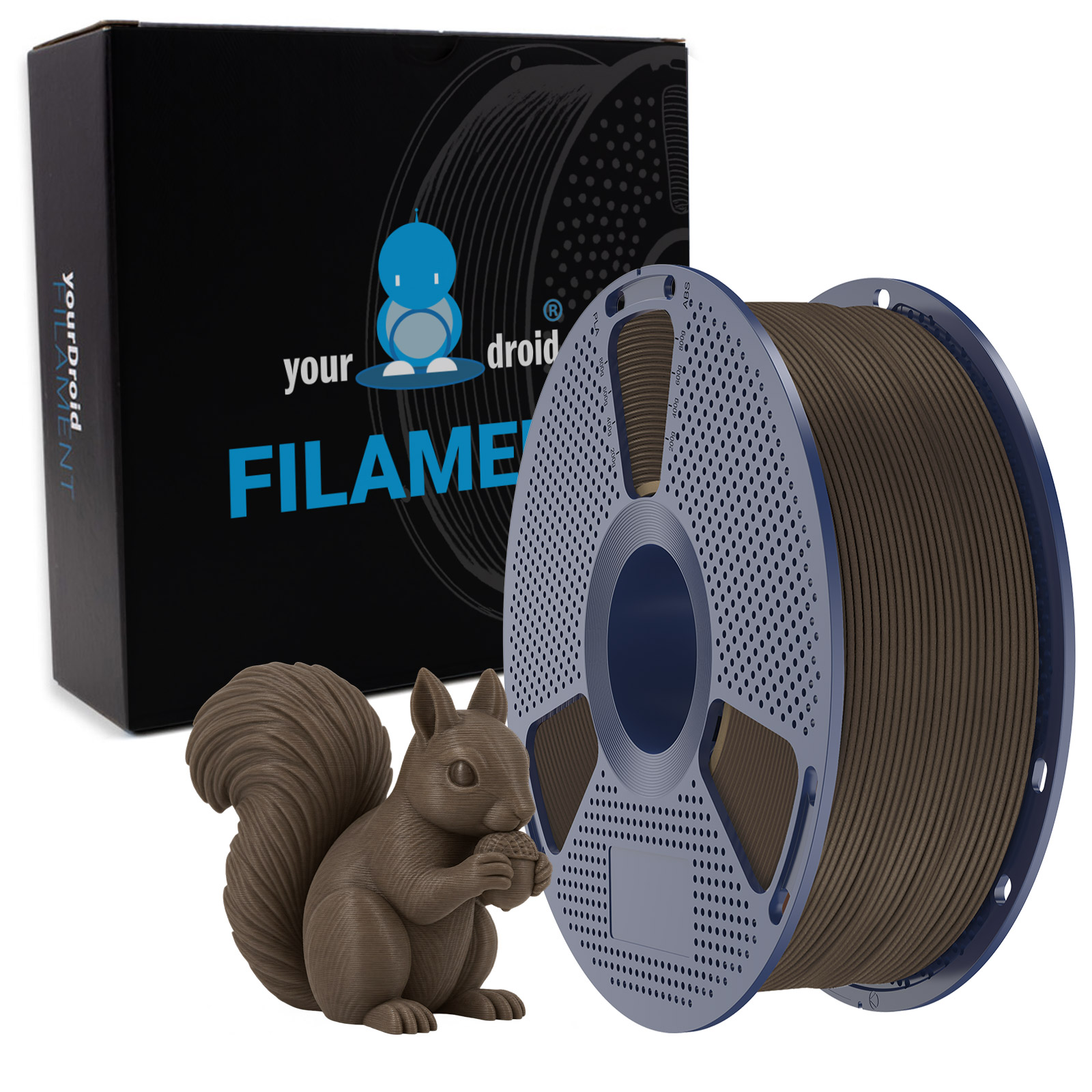 yourDroid PLA Holz-Filament Walnuss-Optik 1.75mm 1kg