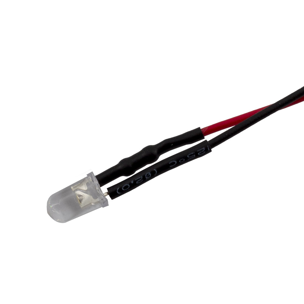 10 Stück 5mm F5 LED orange verkabelt 20cm 5-12V