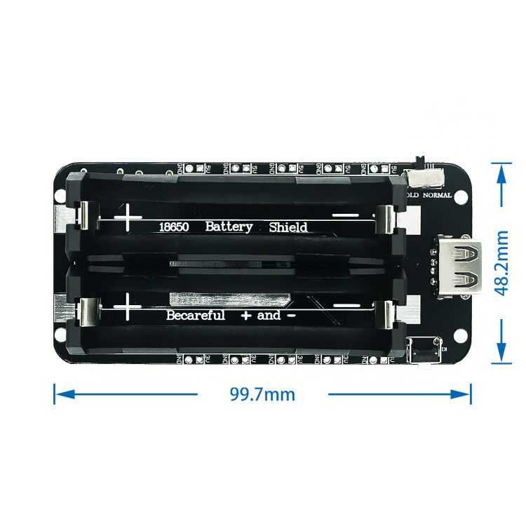 Lithium-Batterie Shield für 2x 18650