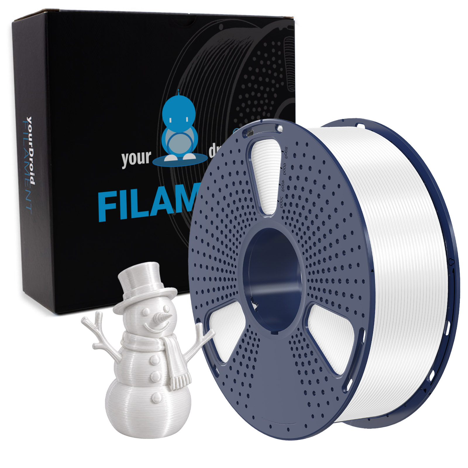 yourDroid BioSilk PLA PLUS Filament Weiss 1.75mm 1kg
