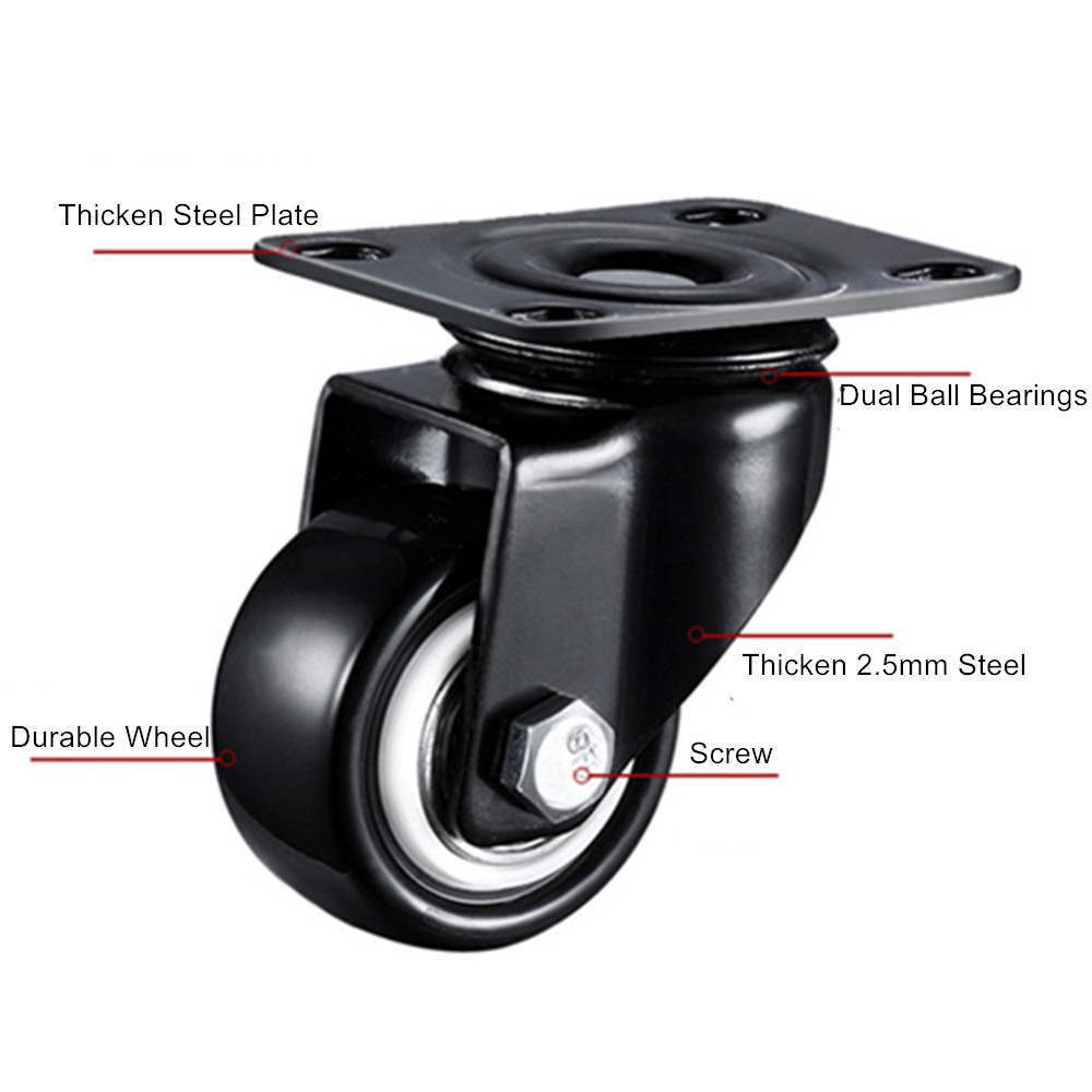 Lenkrolle 2" 360° Schwarz