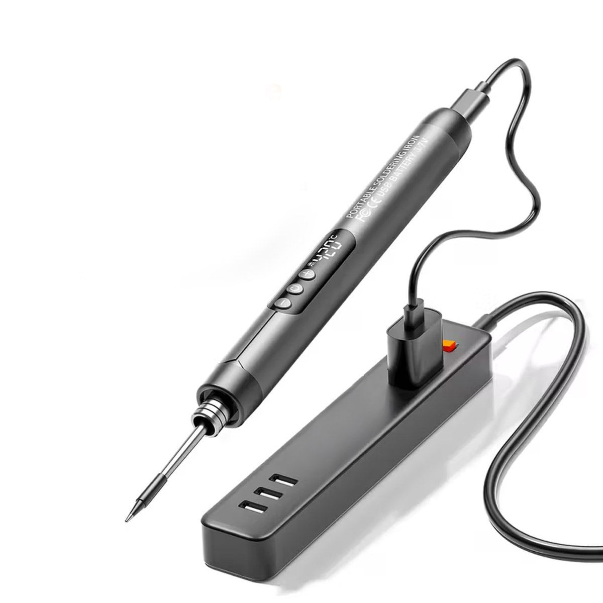 Kabelloses Lötkolben-Set mit LCD & Zubehör – USB-C, 1000 mAh Akku