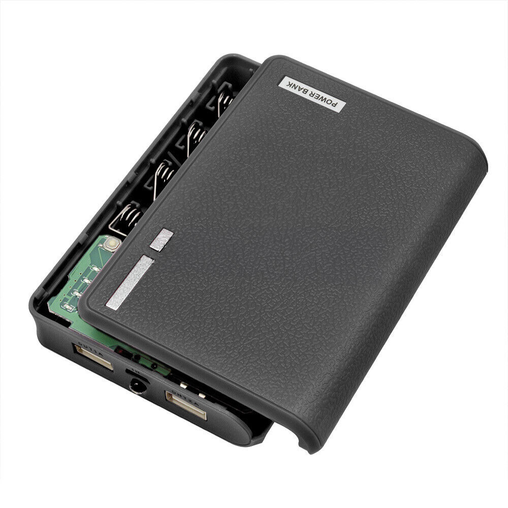Power Bank Gehäuse 20.000mAh Schwarz für 4x 18650 Lithiumbatterien