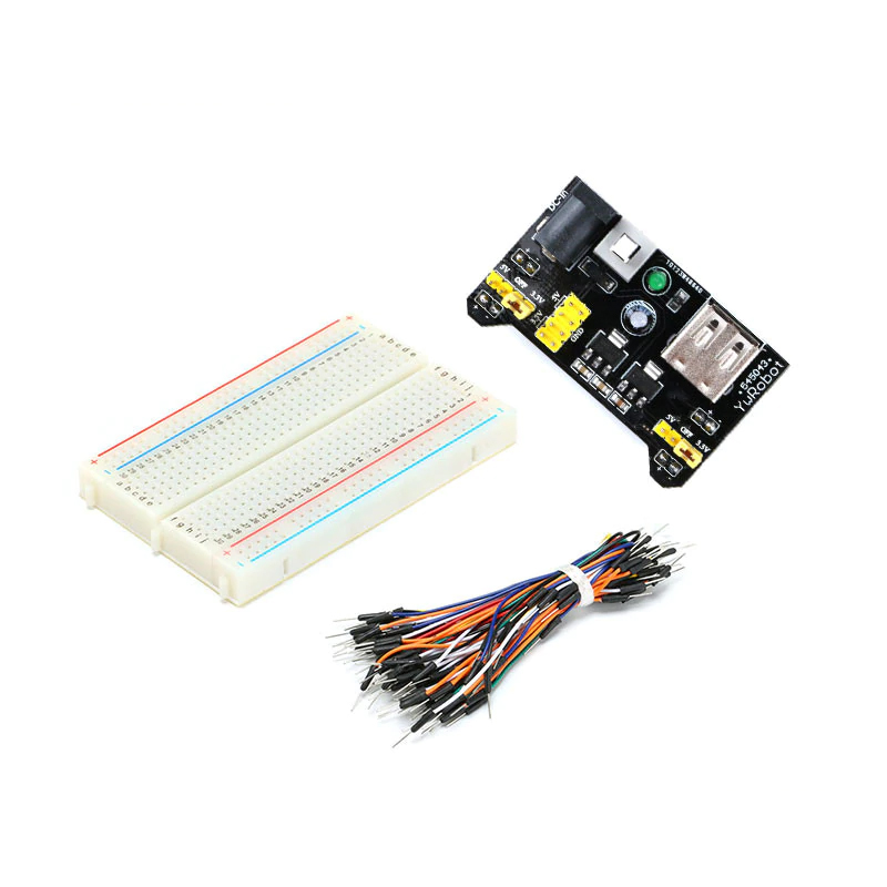 Breadboard 400 + Netzteiladapter + 65 Jumperkabel