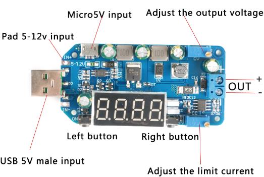 USB Spannungsregler 5V auf 0-30V DC-DC 15W mit Gehäuse
