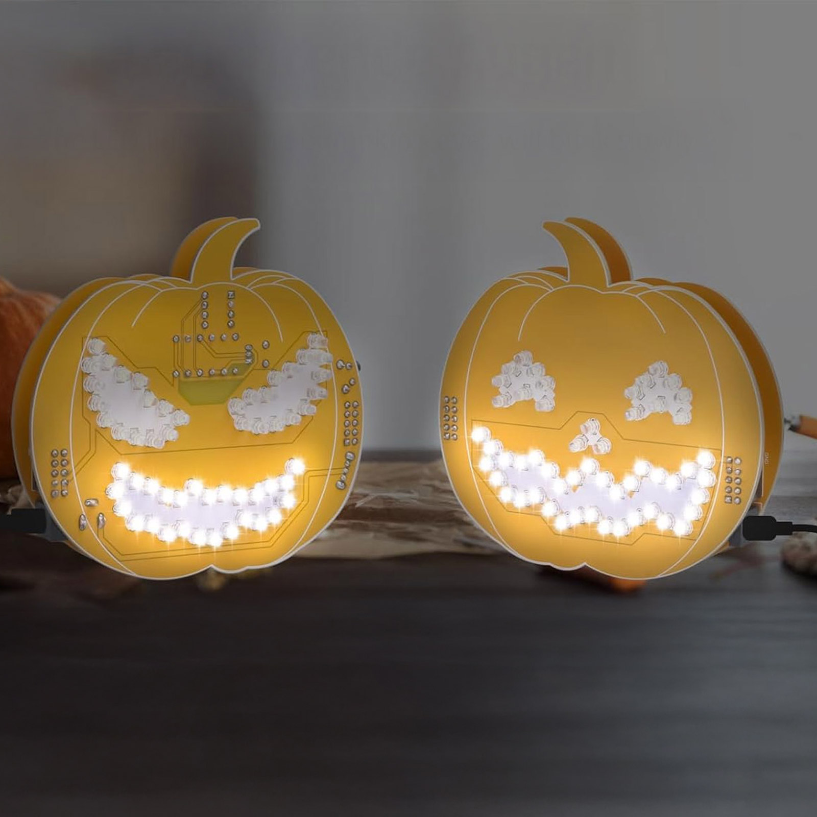 Bausatz: Halloween LED Kürbis Übungsplatine – Lötbausatz für Anfänger