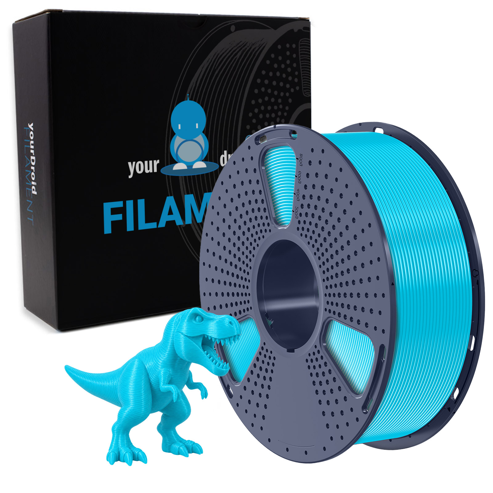 yourDroid PLA PLUS Filament Cyan 1.75mm 1kg