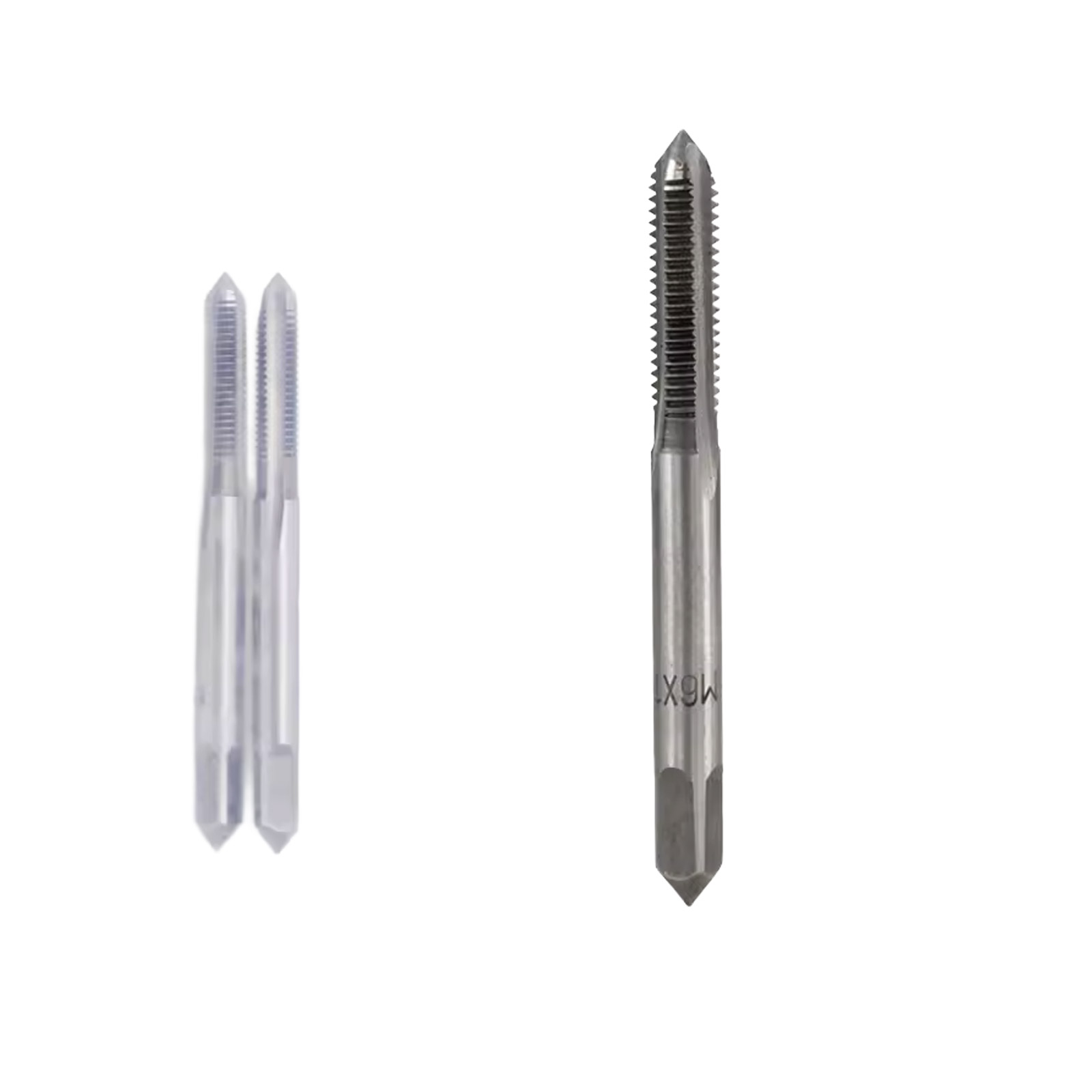 2x M6 Gewindebohrer HSS – Metrischer Handgewindebohrer mit gerader Nut