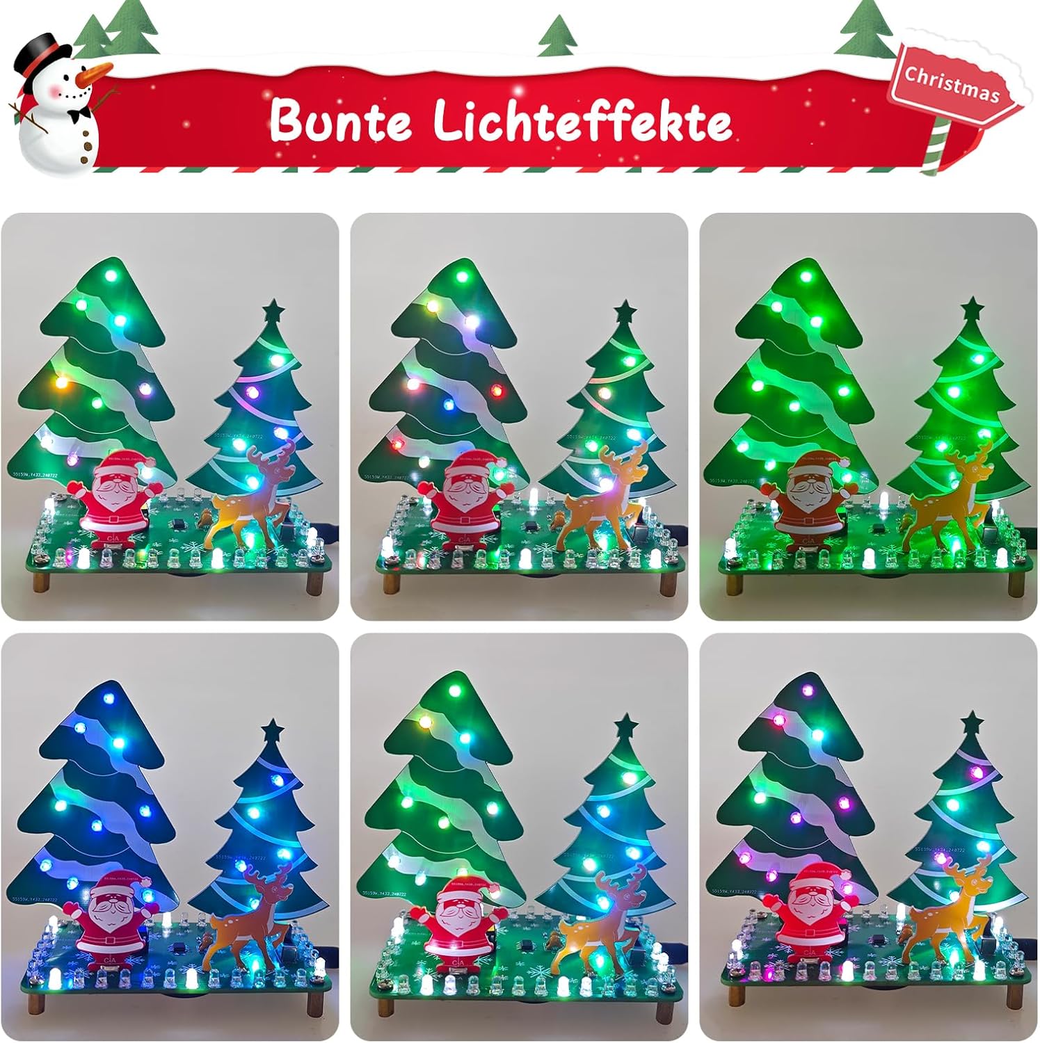 Bausatz LED Weihnachtsbaum mit Musik - Mini Weihnachtswald Lötprojekt