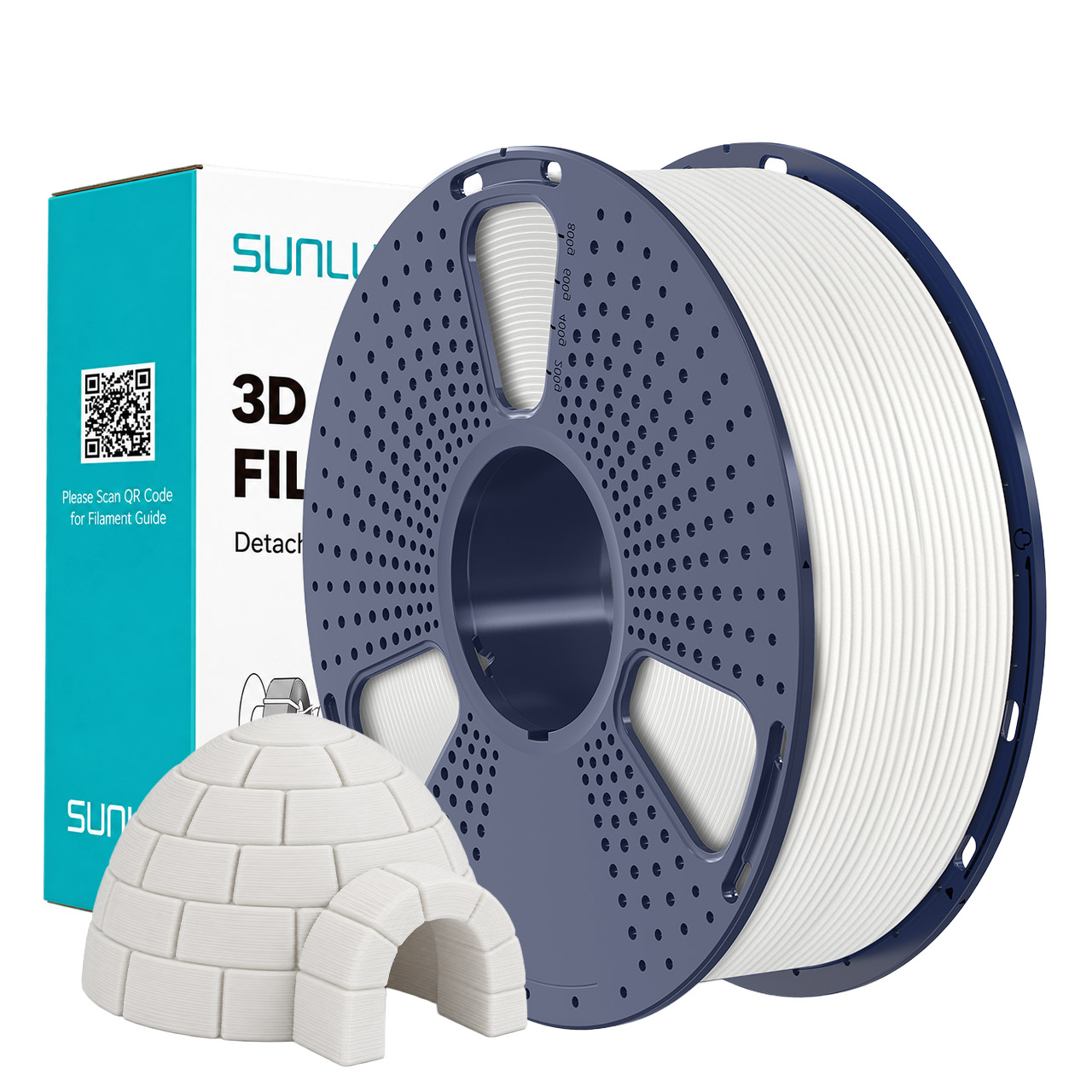 Sunlu PLA Matte Filament White 1.75mm 1kg