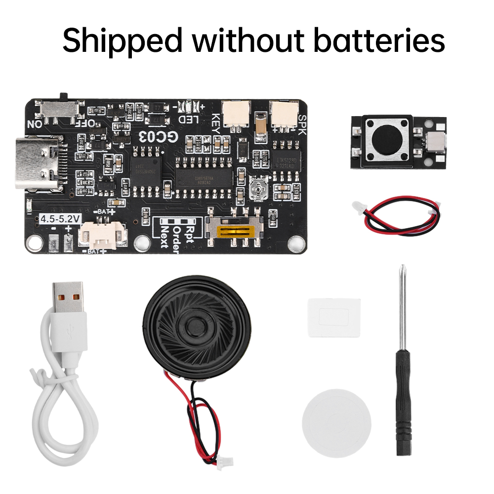 MP3 Soundmodul mit USB-C, Lautsprecher und Taster 1.8MB