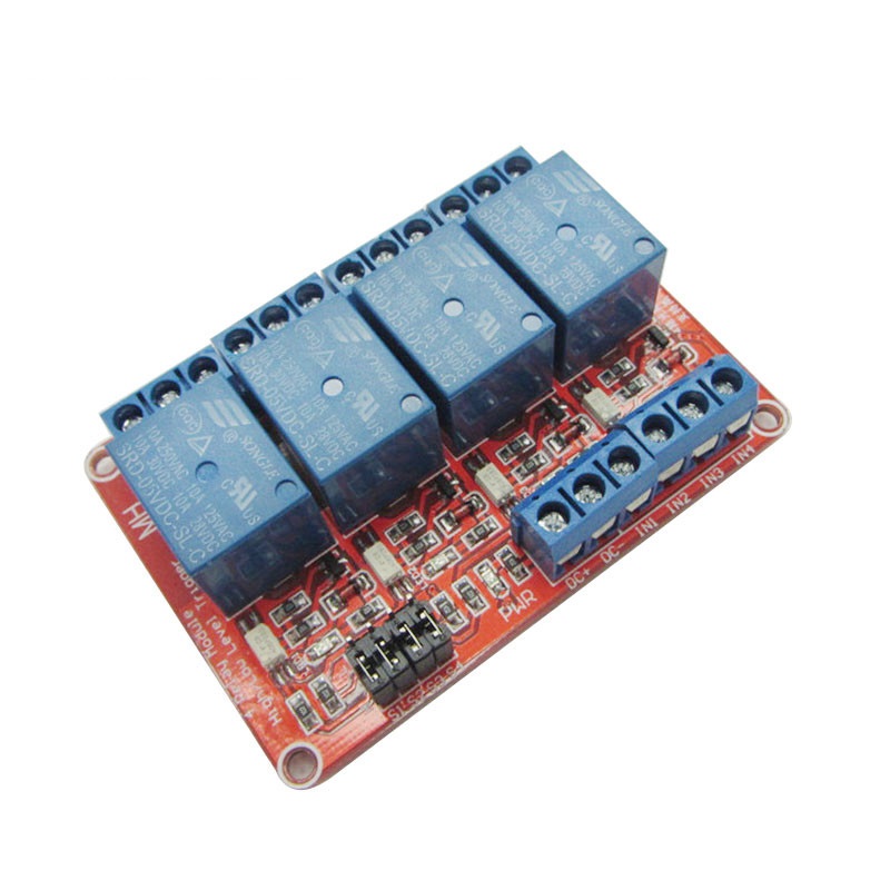4 Kanal Relais Modul 5V High / Low Level Trigger einstellbar