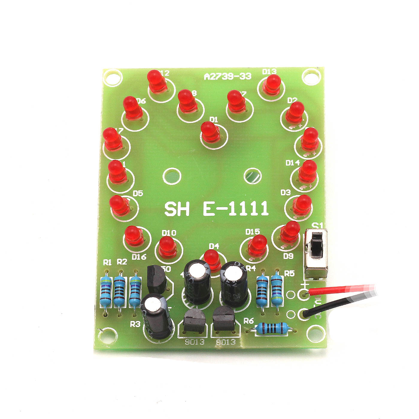 Bausatz LED Herz 3mm LEDs mit Batteriehalter