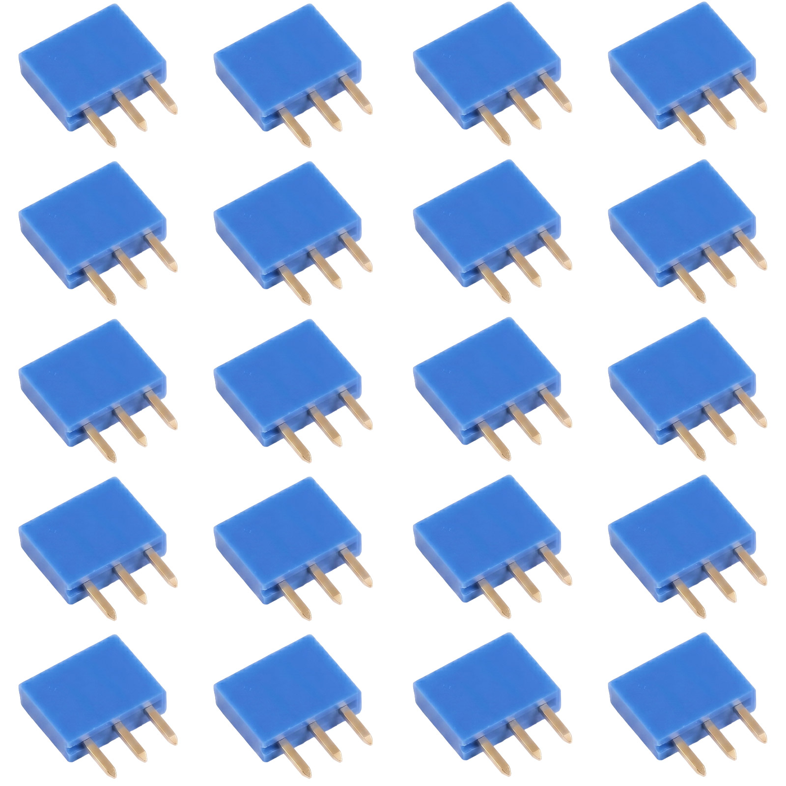 20x Buchsenleiste 3-polig 2,54mm blau