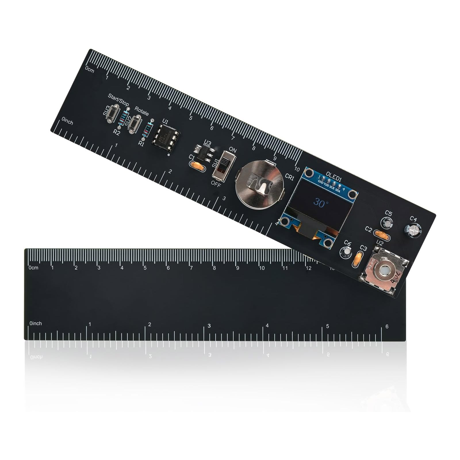 Bausatz DIY Winkelmesser mit OLED-Display & Lineal