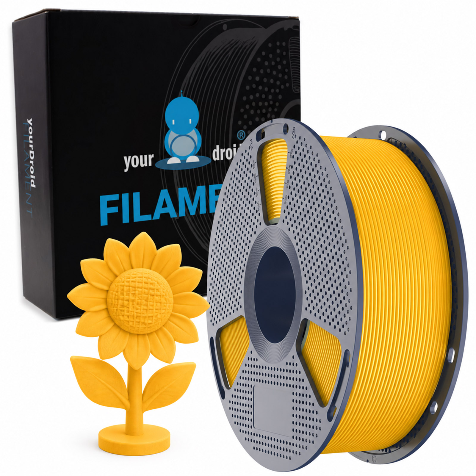 yourDroid PLA+ Filament Leuchtgelb 1.75mm 1kg