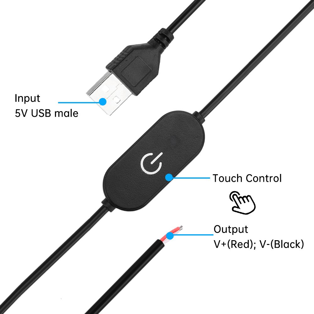 USB Touch Dimmer Schalter 5V 2A LED Streifen Controller (Schwarz)