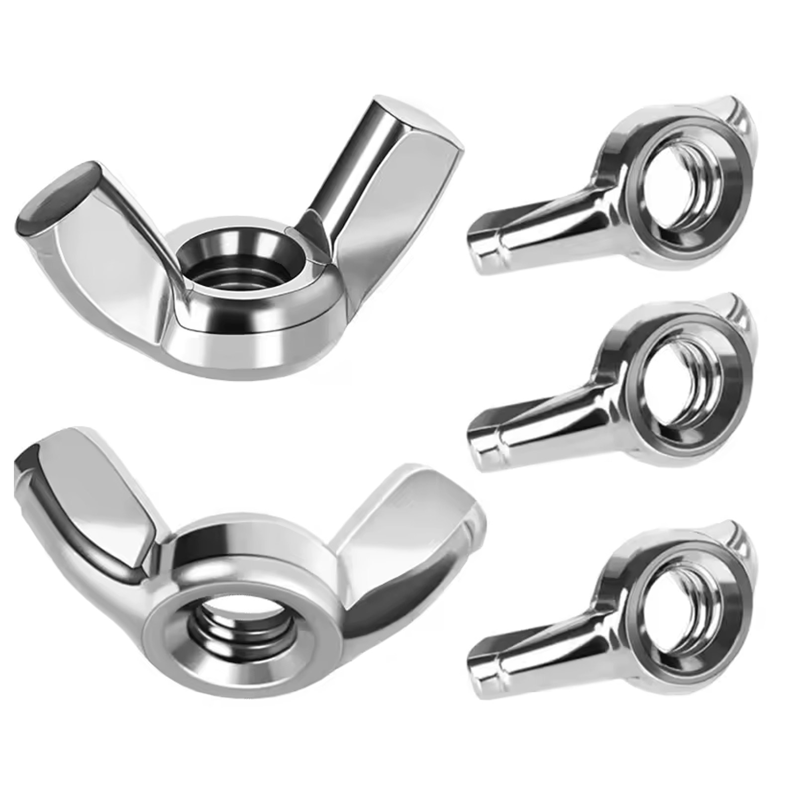 10x M6 Flügelmutter Edelstahl 304 DIN315
