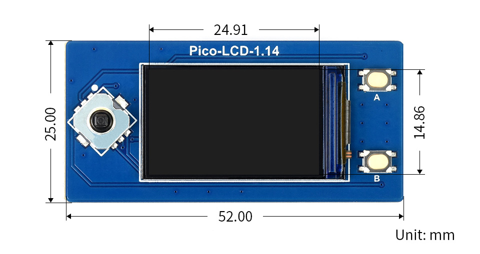 Waveshare 1.14" LCD Display Modul für Raspberry Pi Pico