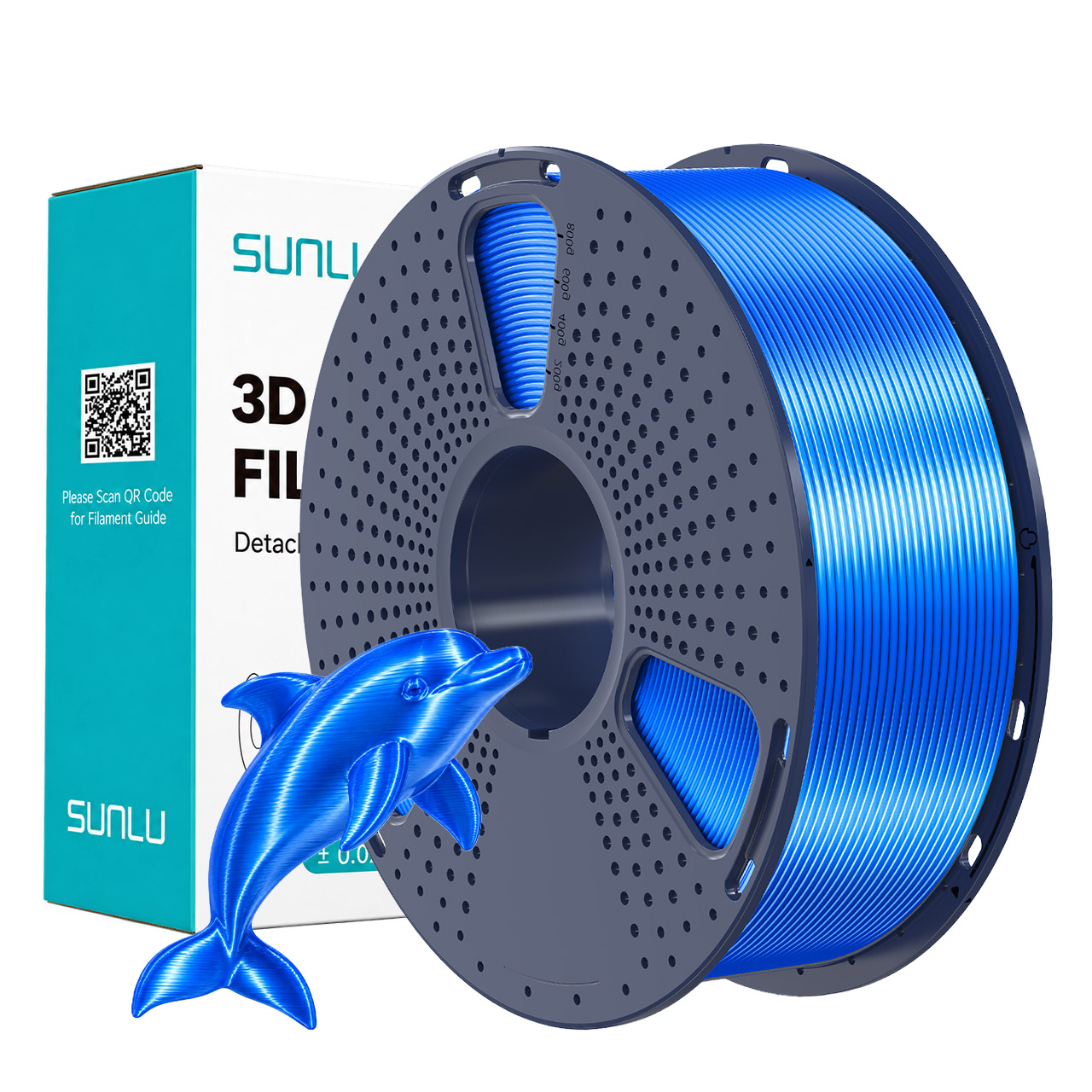 Sunlu Silk PLA+ Filament Blue 1.75mm 1kg