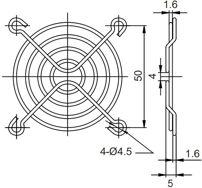 Lüftergitter 60x60mm Axiallüfter