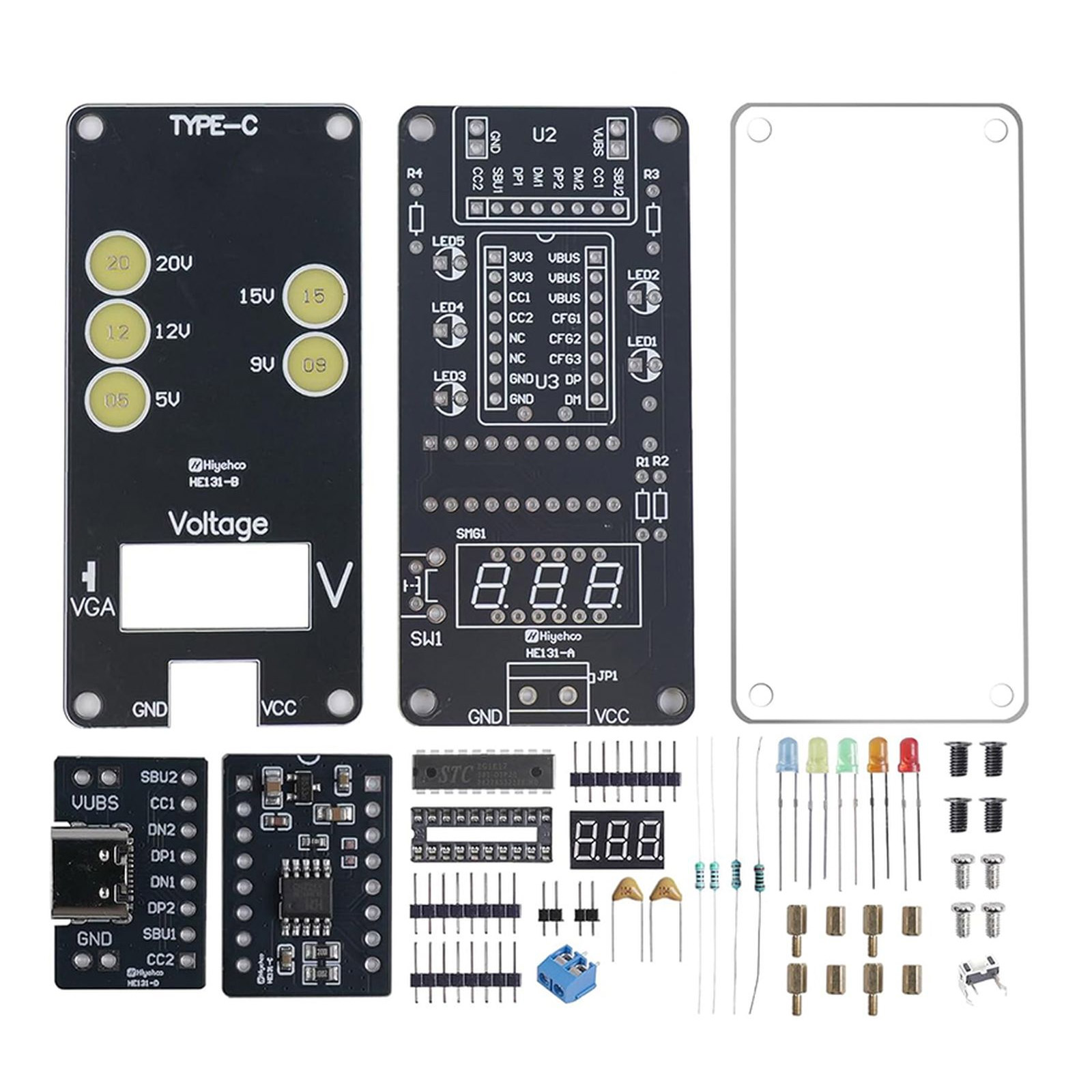Bausatz USB-C Spannungsmesser Voltmeter mit Display 5-20V