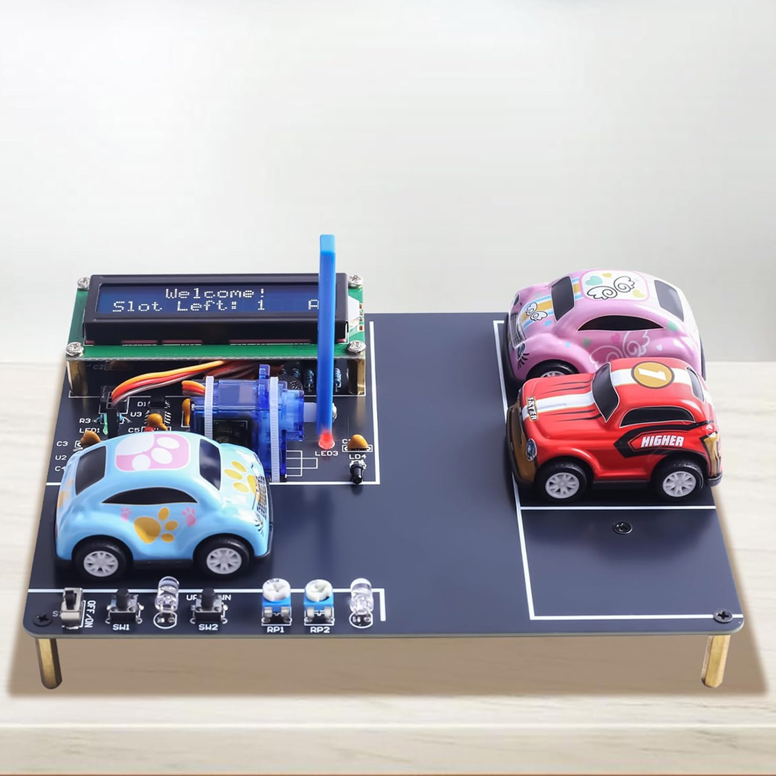 Bausatz Parkhaus Simulation DIY Lötbausatz mit LCD & 4 Autos STEM Lernbausatz